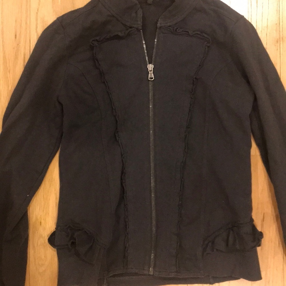 NWOT Benetton grey zip up - Picture 2 of 4